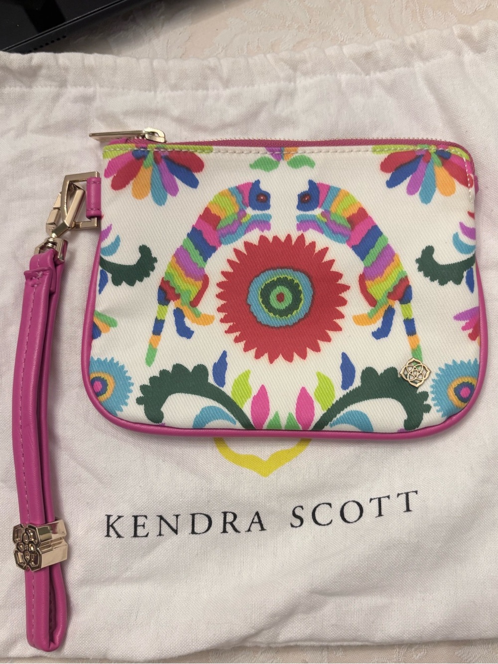 Kendra Scott Vibrant Otomi-Inspired Multicolor Pouch Wristlet